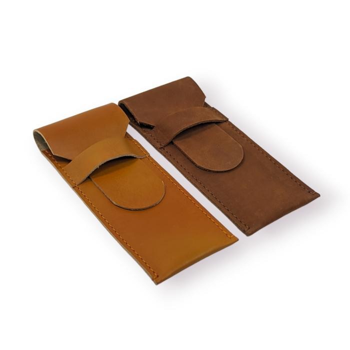 

LEATHER PEN CASE/ TEMPAT PULPEN PENSIL BOLLPOIN KULIT ASLI COKLAT TAN