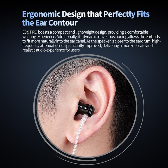 Kz Ed9 Single Dd In Ear Metal Earphone With C