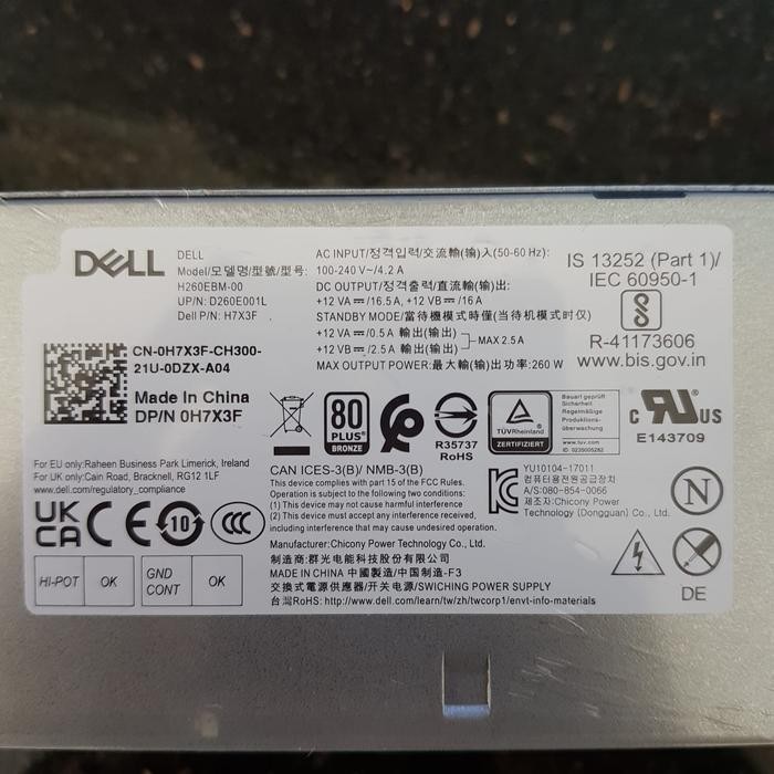 PROMO POWER SUPPLY UNTUK Dell H260EBM-00 Optiplex 3050 7050 3060 7060 7070