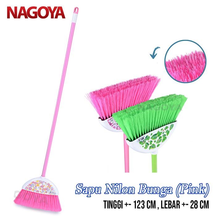 Pilihan- Sapu Nilon Bunga Sapu Plastik Warna Sapu Lantai Broom Pink Nagoya 810