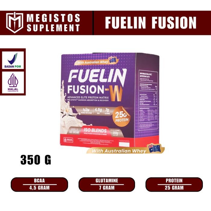 FUELIN - Fusion W ISO BLENDS Vanilla Ice Cream ( Whey Protein & Isolate ) Susu Protein with Smart