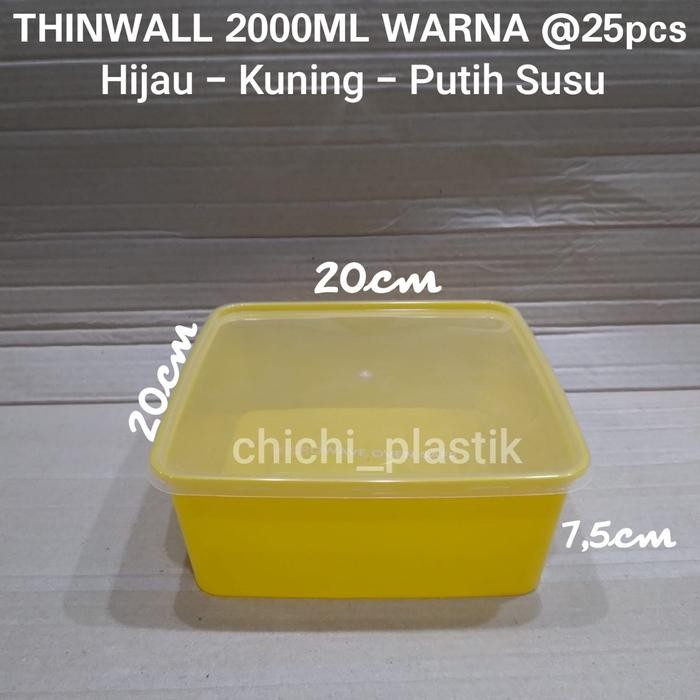 Terbaik Thinwall Food Container 2000Ml Warna / Kotak Makan Bening / Mangkok Pl 100% Ori