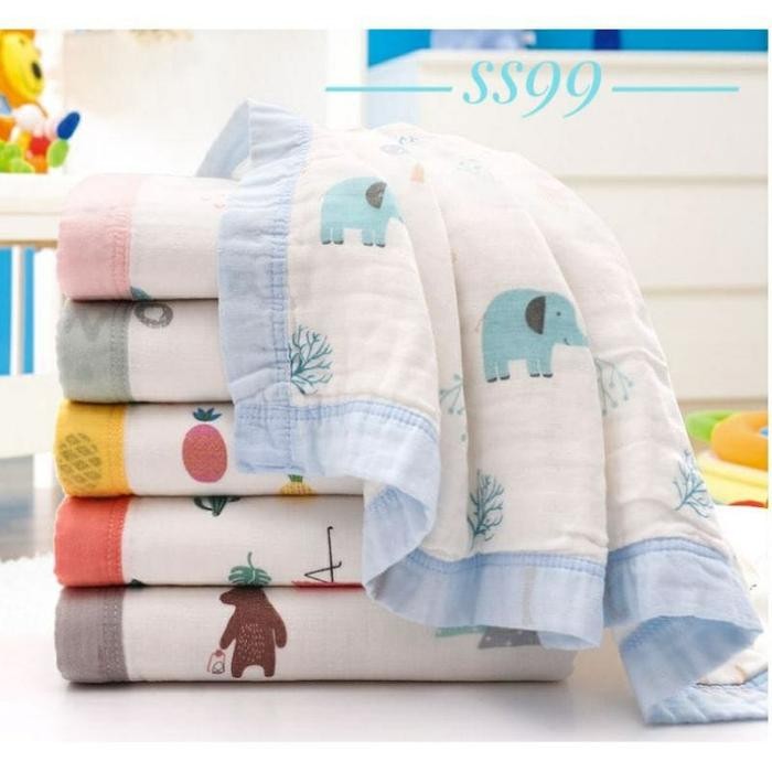 

Muslin Cotton Baby Blanket 6 Layers/Selimut Bayi Anak Halus Katun