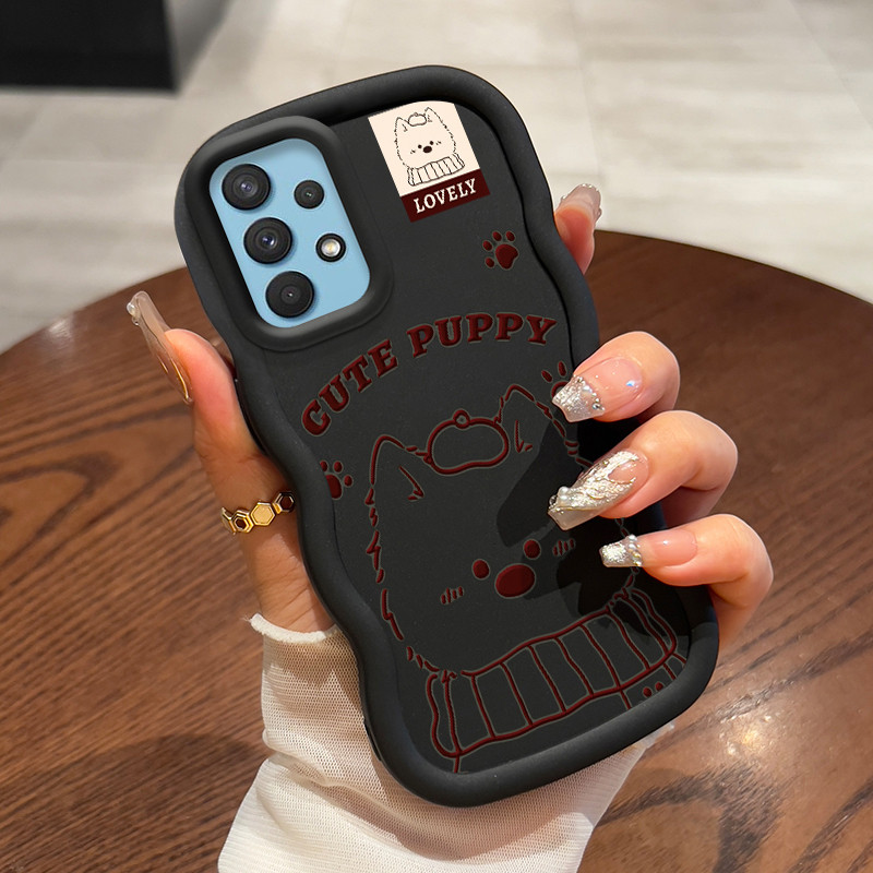 Casing HP Untuk Samsung A32 A31 A33 5G Case Anjing kecil berbulu tepi gelombang Kesing Cesing lunak 