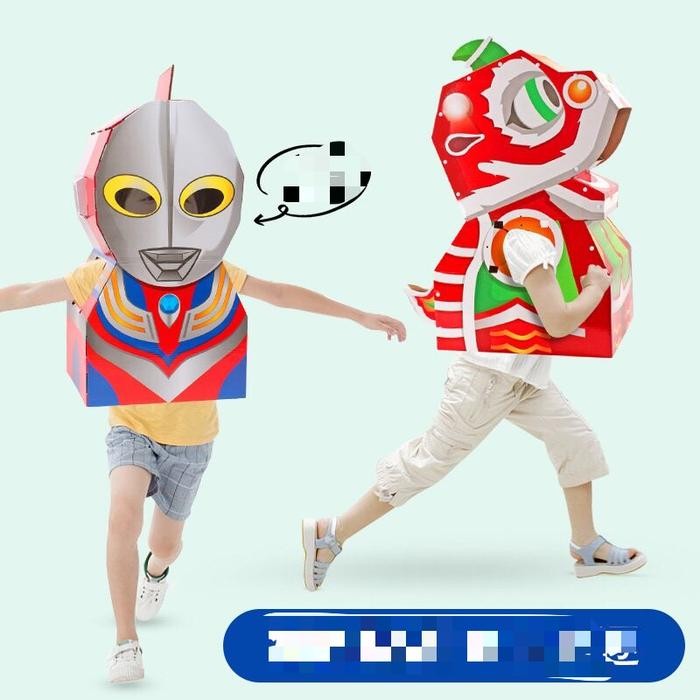 ASLI Mainan DIY Cardboard Costumes - Kostum SQUID G - Cosplay Kostum ULTRAMAN READY STOCK