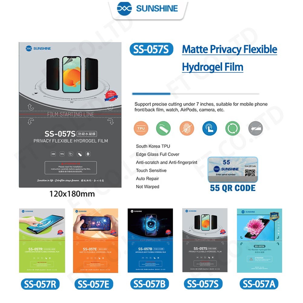 Sunshine Matte Privacy Hydrogel Film SS-057S for SS-890C Film Cutting