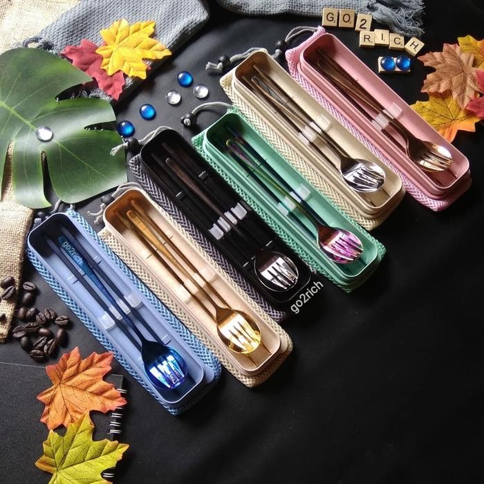 SENDOK GARPU SUMPIT KOREA SUJEO FOOD GRADE STAINLESS + BOX & MESH BAG ORIGINAL QUALITY