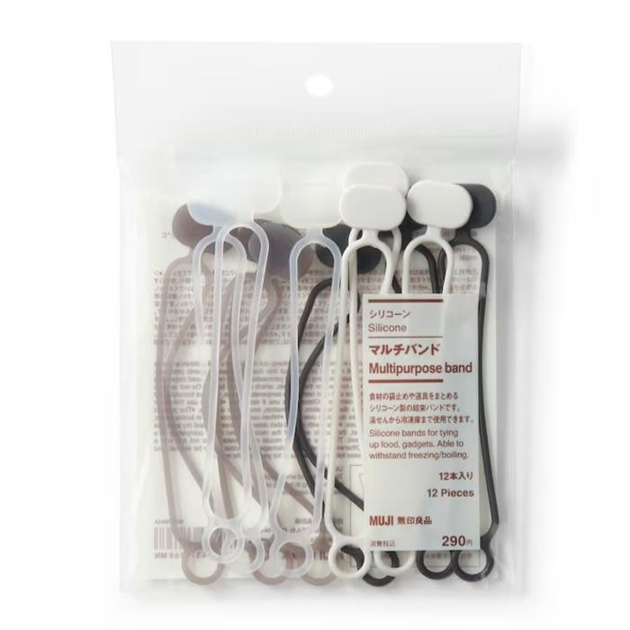

Muji Multipurpose Silicone Band Cable Organizer Snack Band Pengikat Kabel Karet Pengikat Makanan