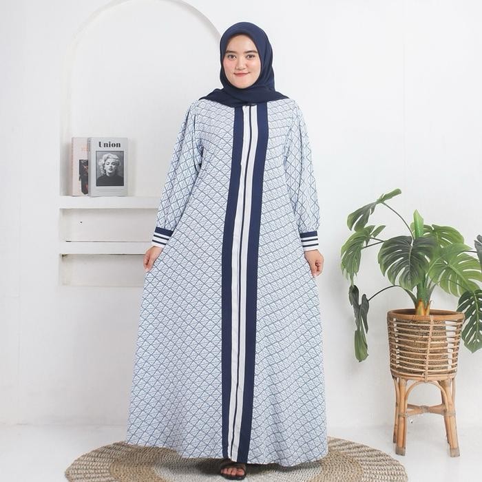 Pilihan- Rayna Dress Motif Etnik/ Gamis Motif Etnik Bahan Rayon Premium Busui Friendly Adem