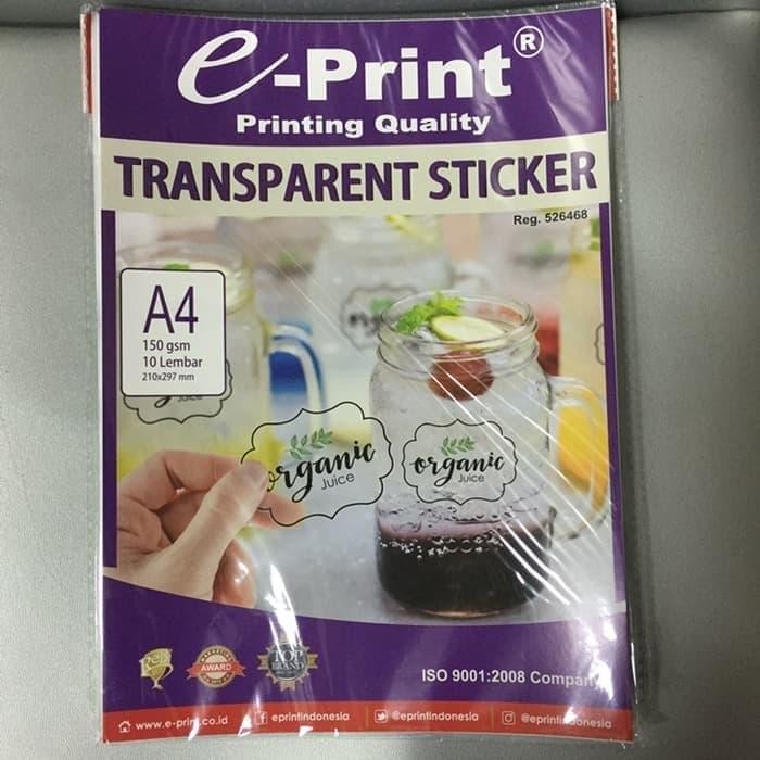 

EPRINT - Tranparant Sticker A4 150gsm - 10S