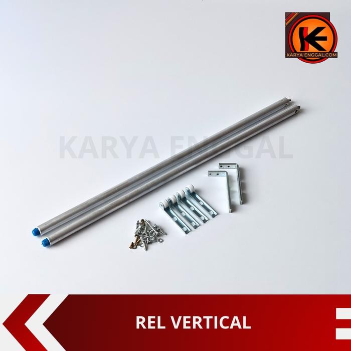 Rel Sliding Jendela Vertikal 55cm Alumunium Kayu Rel Geser Atas