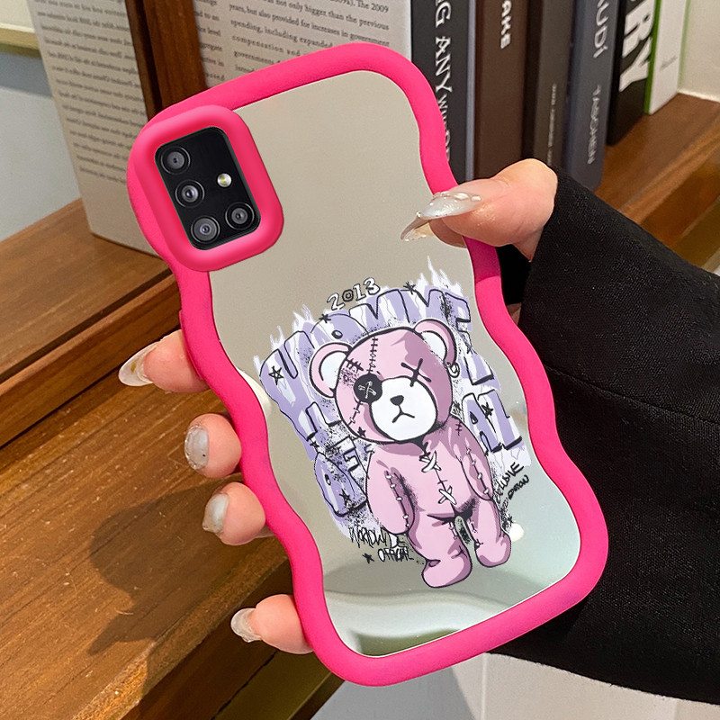 Casing Untuk Samsung A51 M40s Case Casing beruang kecil yang rusak Pola HP Cesing Macaron Kasing Mir