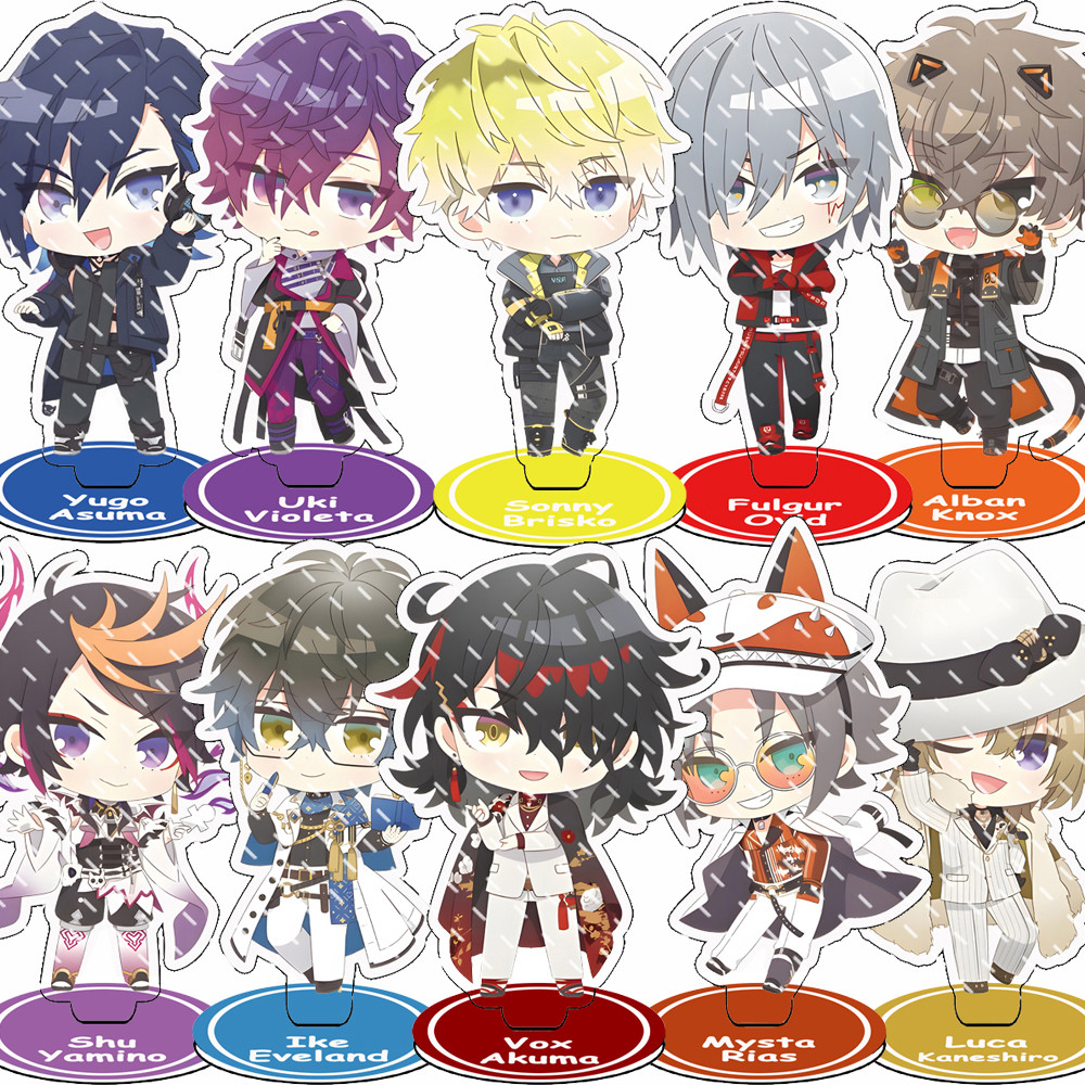 Anime Luxiem VTuber Acrylic Stand Shu Mysta Luca Ike Vox Character Model Plate Desk Decor Fans Gifts