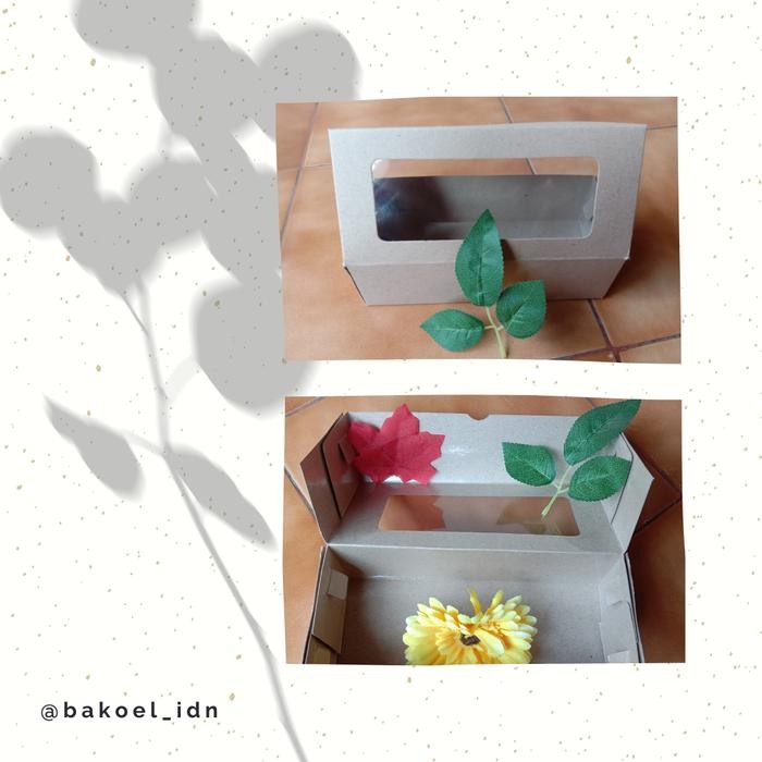 Kardus Box Mika Kraft Laminasi Bolu Gulung Brownies Roti Kue 6,5 cm