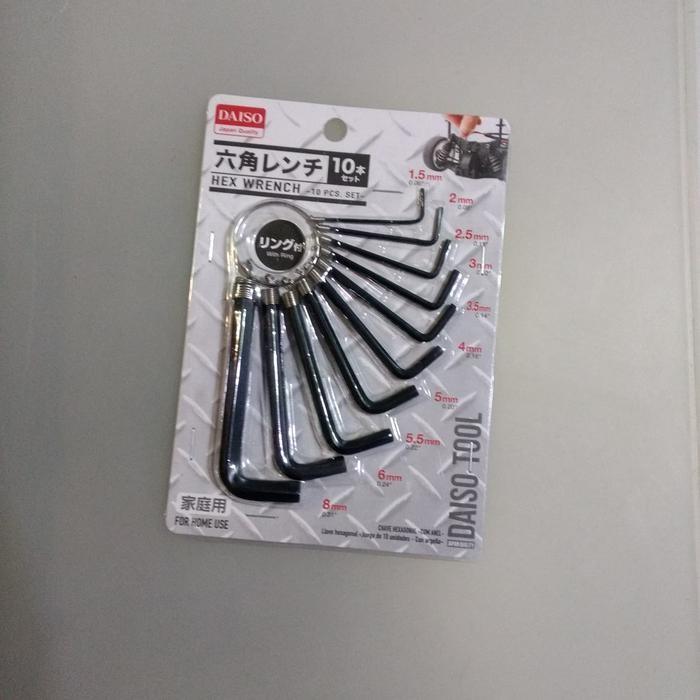 *****] DAISO hex wrench kunci L isi 10