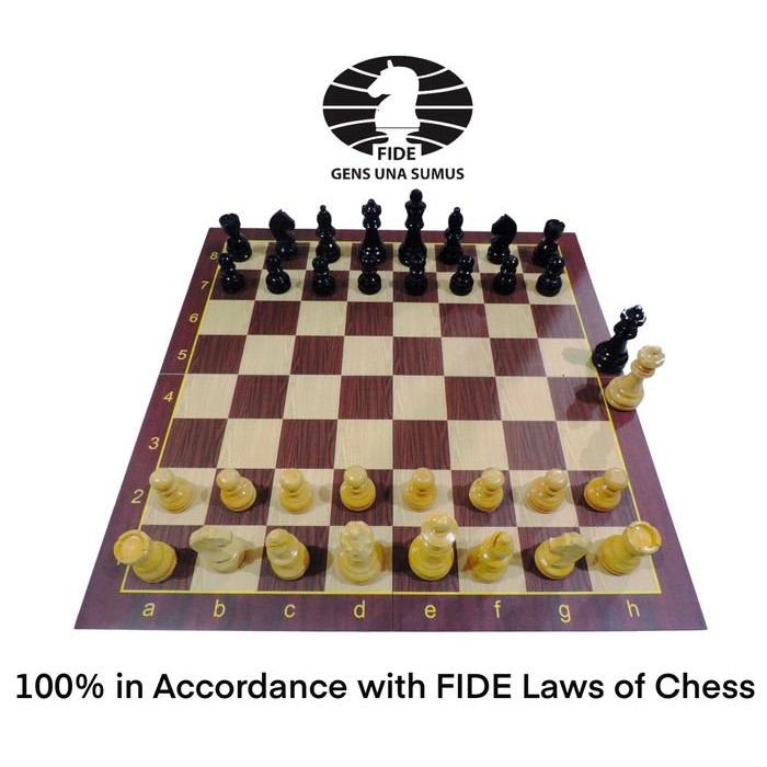 MJ Papan Catur + Bidak Catur Kayu Std Internasional + Tas Catur