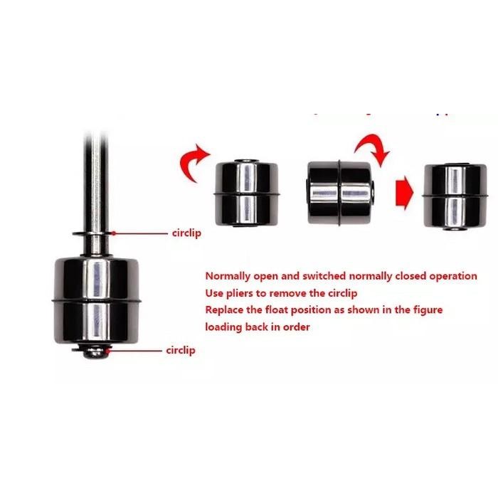 FLOAT LEVEL SWITCH STAINLESS STEEL L / WATER LEVEL SWITCH TYPE ELBOW