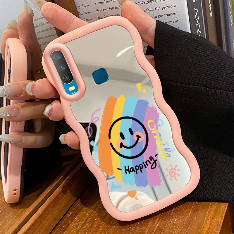 Casing Untuk VIVO Y12 Y12i Y15 Y17 Y3 Y3s 2020 Case Casing Lukis Rainbow Smile Pola HP Cesing Macaro