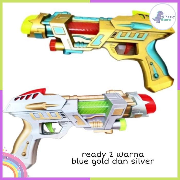Kidsworld - Mainan Pistol Laser Bunyi Dan Lampu Baterai Anak Laki-Laki Tembak