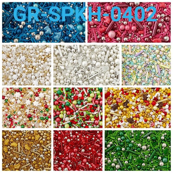 TERBARU GR-SPKH-0402 Trimit springkel sprinkles 500gr mutiara pastel ungu pink