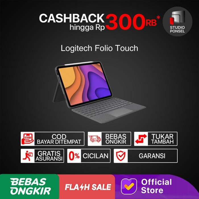 fozg-  Backlit Keyboard Ipad Air 5 4 Logitech Folio Touch With Trackpad Case