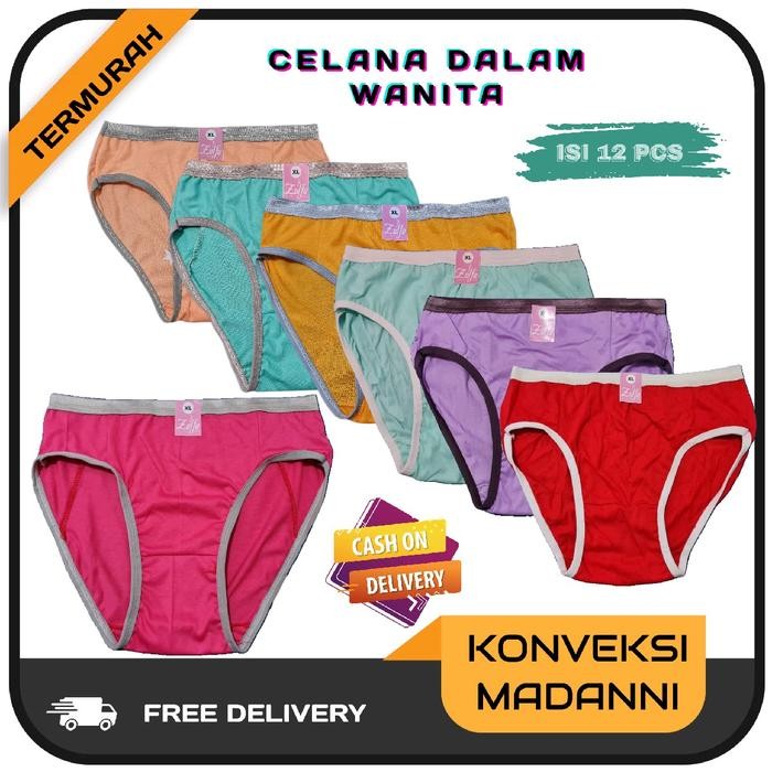 yrka- (Isi 12Pcs) Celana Dalam Wanita Dewasa Termurah Langsung Dari Konveksi Mengunakan