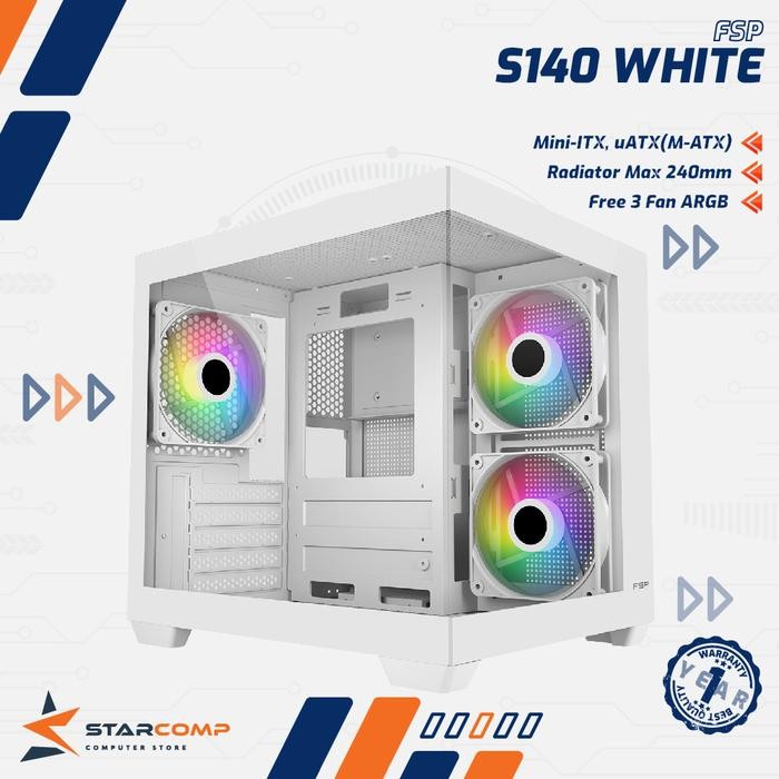 FSP S140 White M-ATX Casing PC