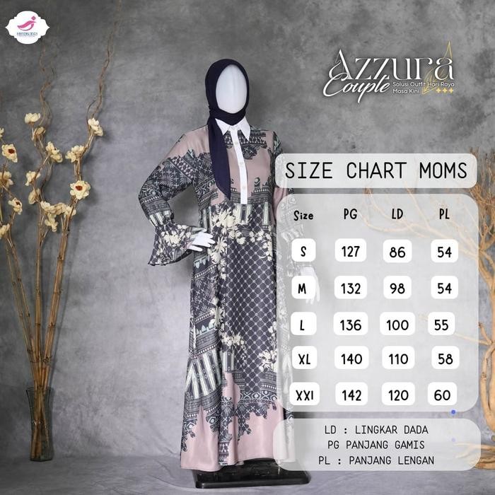 Azura Dress Gamis Couple Ibu Dan Anak Perempuan Lebaran 2025 Zalira Couple Mom And Kids Mewah Zalira