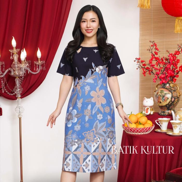 TERLARIS Batik Kultur Dress - SLD - cate Orents in Black Blue READY STOCK