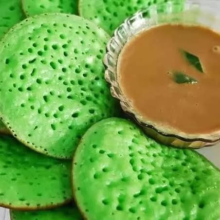 Kirim&siapmakan- Serabi Pandan Kuah Santan Gula Merah Isi 2