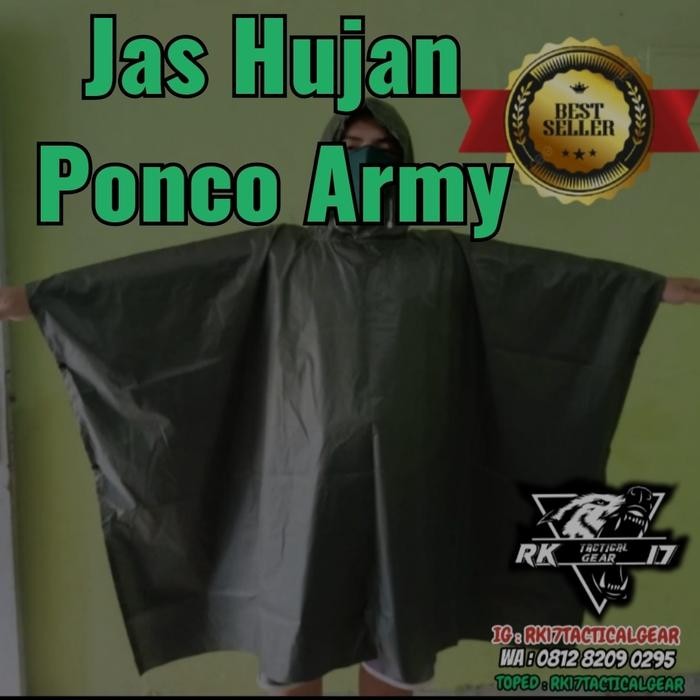 ORIGINAL Jas Hujan Ponco Biway - Ponco Army - Ponco pendidikan TNI, MENWA READY STOCK