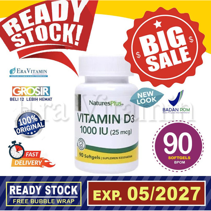 ORIGINAL (isi 90) Vitamin D3 1000 iu Natures Plus / 1000iu vit nature