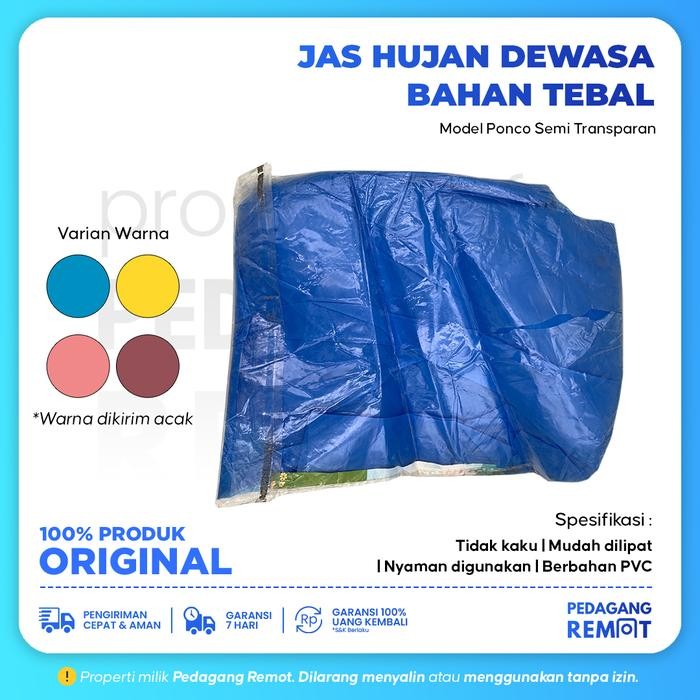 ORIGINAL Jas Hujan Dewasa Bahan Tebal Ponco READY STOCK