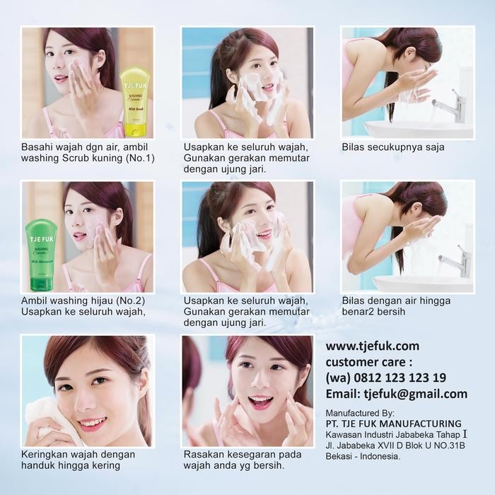 ui89- [ Paket ] Tje Fuk Washing Cream Scrub & Moisturizer - Cleanser Wajah