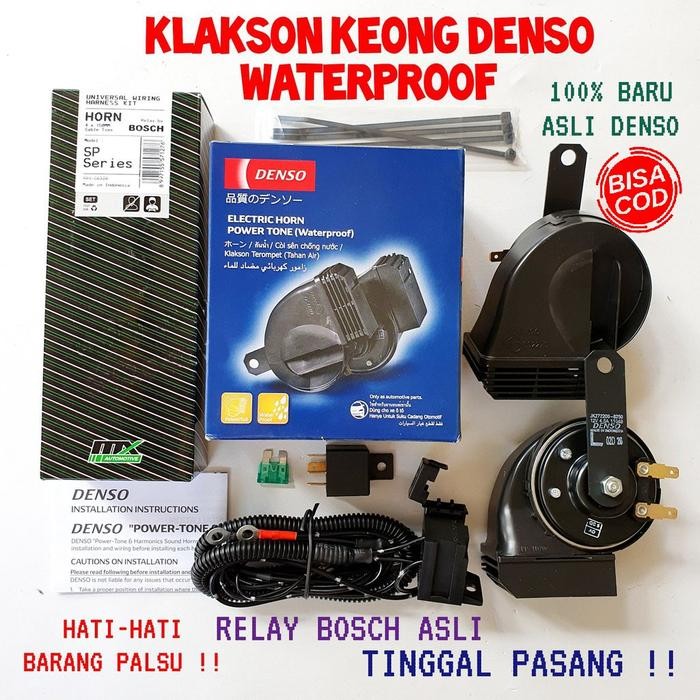 READY PAKET KOMPLIT Klakson Denso Electric Horn Powertone Keong Waterproof G00D QU4LITY