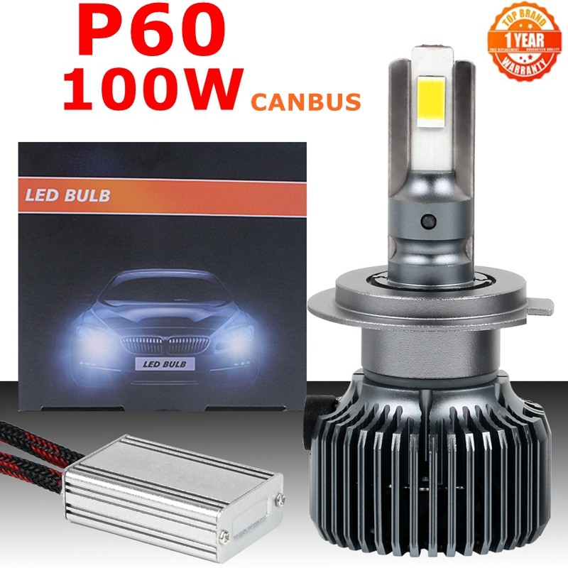 100w P60 H7 H11 H1 Car LED Headlight Bulb Fog Light Canbus 6000k H1