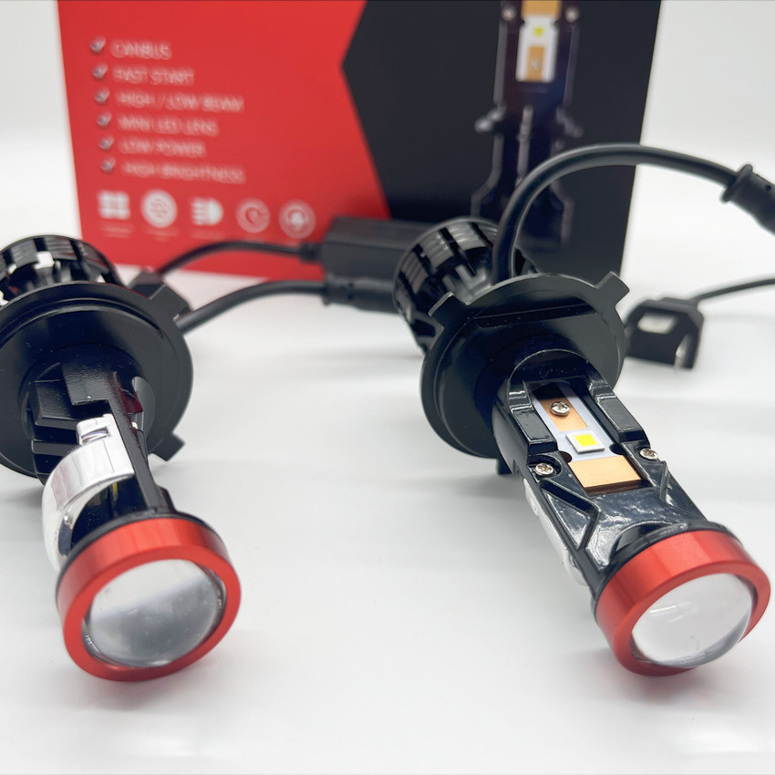 Canbus Lamp H4 9003 H7 LED Mini Projector 3D Lens 100W 30000LM