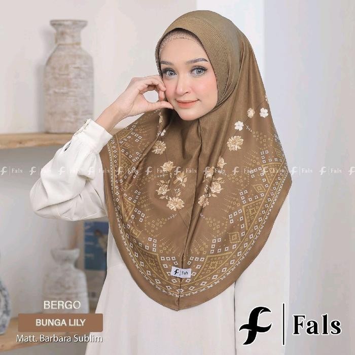 Prom0Besar- (Fals) Bunga Lili SublimHijab Instan Pet MotifKerudung Instan Pet OvalHijab