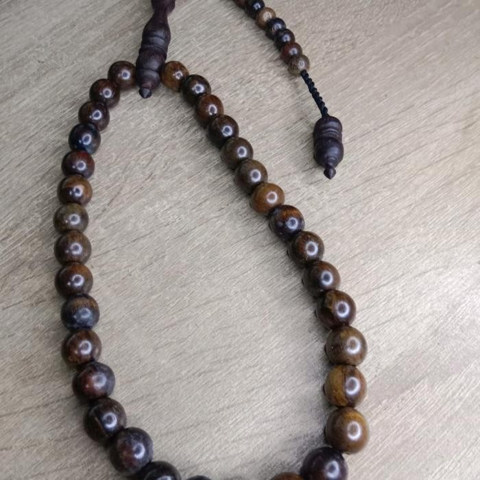 Prom0Besar- Tasbih Gaharu Wangi Bulat 12Mm 33 Butir - Kayu Gaharu Asli Super - Hitam