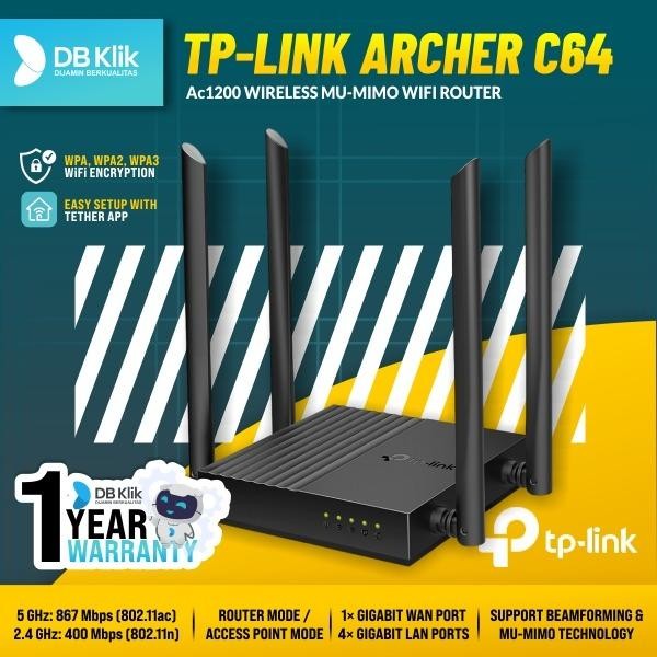 Router Tp-Link Archer C64 AC1200 Wireless Mu-Mimo WiFi - Archer C 64