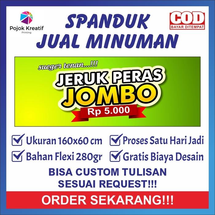 TERLARIS Spanduk Sepanduk Bener Banner Baner Benner Backdrop Promosi Jual Jualan Minuman Jeruk Peras