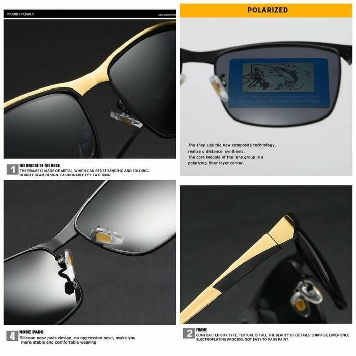 groceria kacamata Police polarized original Kacamata P"7868" Anti silau kacamata gaya