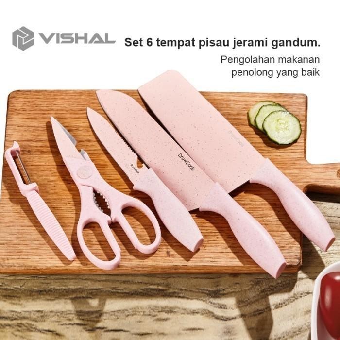 gdqo- Vishal Pisau Set 7 In 1 Kitchen Knife Set