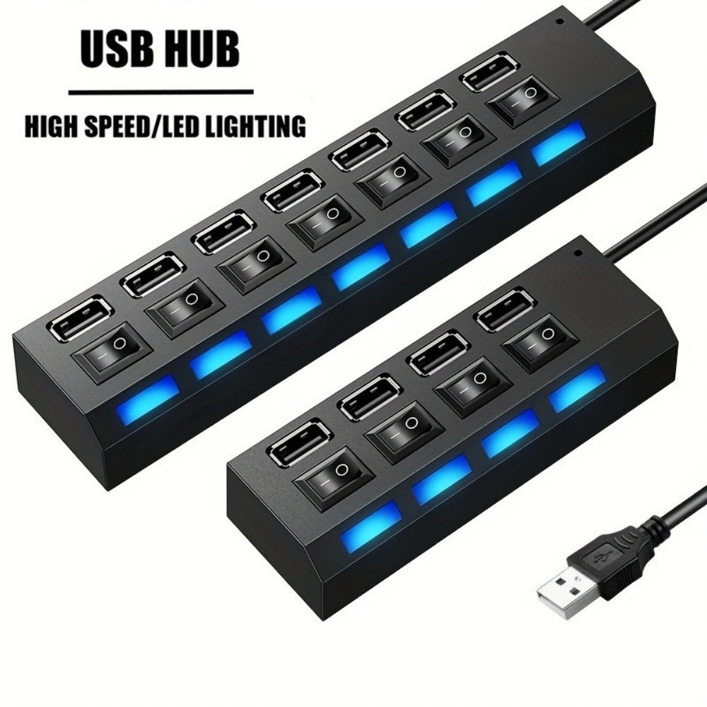 Usb 3.0 Hub 5Gbps High Speed Multi Usb Ports Power Adapter Expander Led Usb 4/7 Ports Splitter With