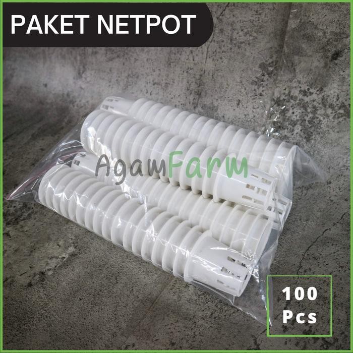 dena- Netpot Hidroponik 5Cm Putih Paket 100Pcs Netpot Hidroponik 5 Cm Putih Netpot
