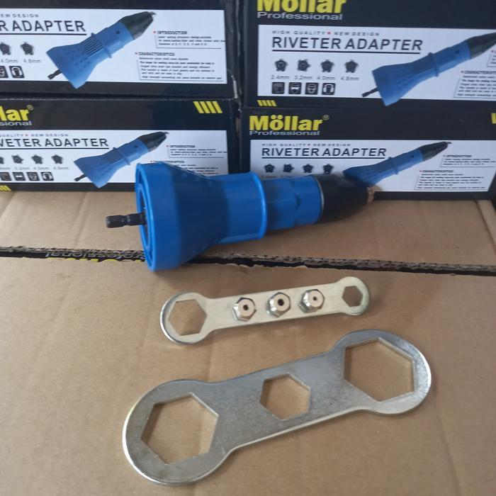 Terlaris Electric Rivet Gun Adaptor Alat Adapter Paku Keling Bor Baterai Mollar