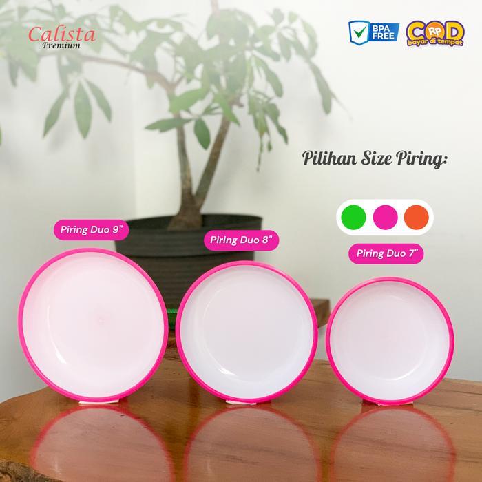 [CALISTA] PIRING DUO GUNMA PIRING SET ISI 6 PCS & 12 PCS - Piring 7, PINK