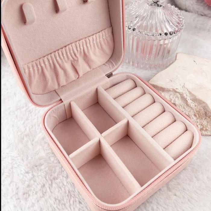 Kotak Perhiasan Emas Pink - Box Set Perhiasan - Medium