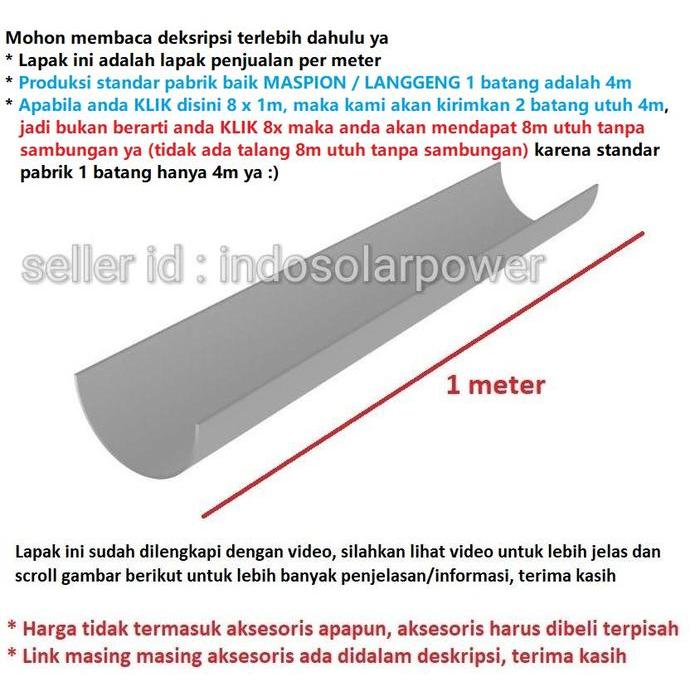 Terbaru Langgeng Per Meter Talang Air Pvc 8" 8 Inch Setengah Lingkaran Rg-8 Langgeng8