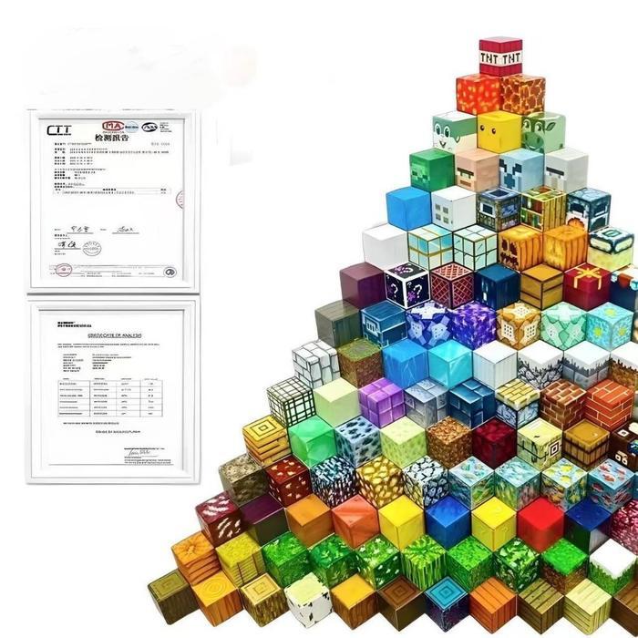 Promo Rb001 Set 100 Pcs Balok Block Minicraft Free 4 Boneka Pemain Magnetic Magnet Mainan Anak